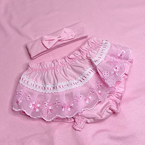 Saída de Maternidade Menina 4 peças Princesa Algodão Rosa Vestido