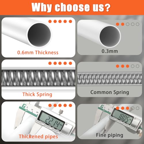 Image of AIZESI White 1pcs Adjustable Spring Curtain Rods for Windows 17 to 26 Inch - No Drilling, Stainless Steel