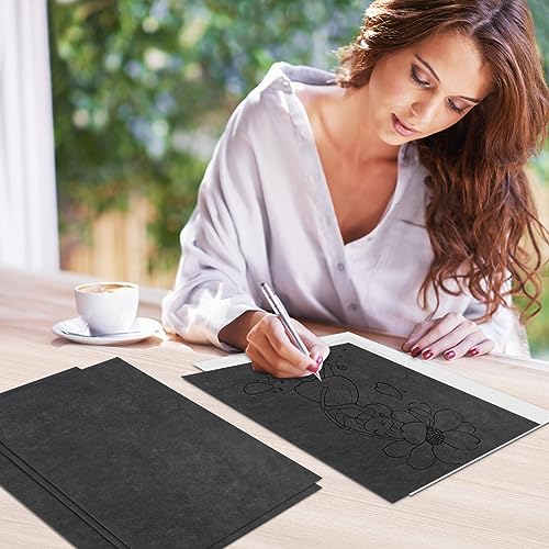 UKOFEW 100 Blatt Kohlepapier, Transferpapier, Schwarzes Kohlepapier Transferpapier, Pauspapier A4, für Holz, Papier, Leinwand (21 x 29,7CM)