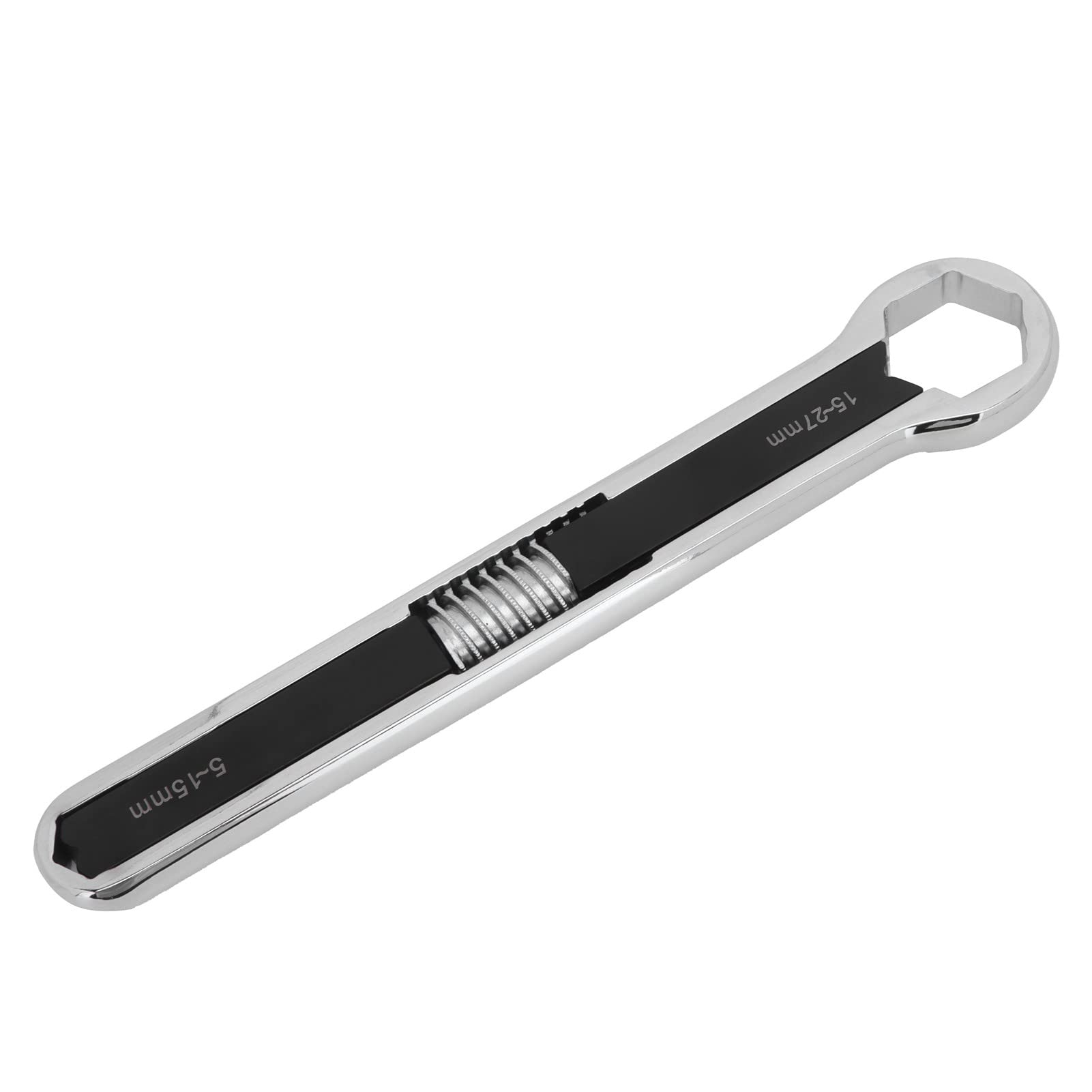 Llave de Extremo Abierto Ajustable Apertura de Cabeza Grande 15-27 Mm Apertura de Cabeza Pequeña 5-15 Mm Llave Inglesa Multifunción Sólida Llave Inglesa Herrajes de Acero Aleado Herramientas Manuales