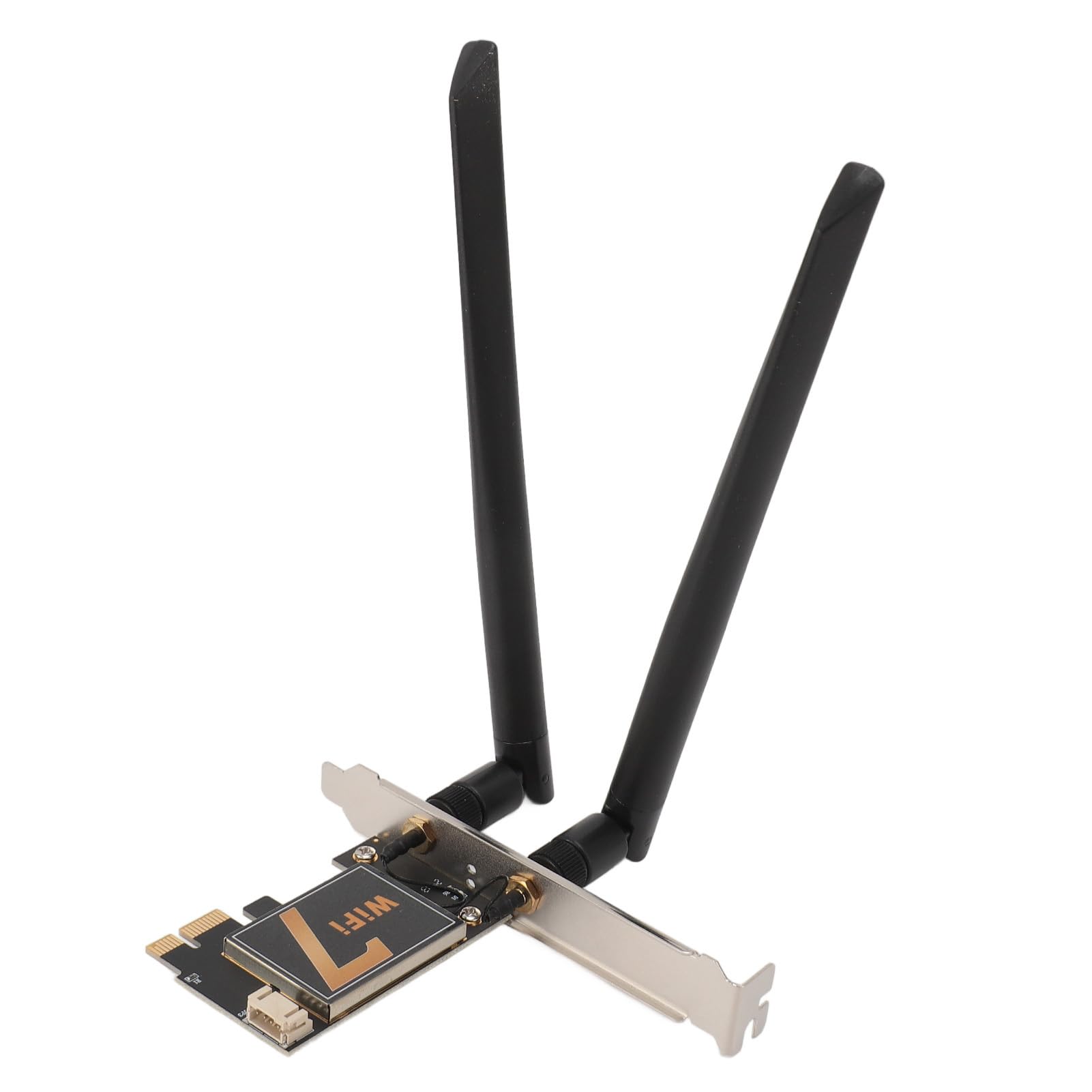 Tarjeta de Adaptador de Red WiFi, Tarjeta WiFi PCI EX1 BE200NGW 5.4 2.4 G 5G 6 G con una Antena de 8dB para Escritorio -pc (Sin Base de Antena) (con Base de Antena extendida Desmontable)