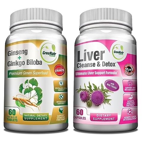 GreeNatr Mind and Body Well-Being Premium Supplement: Liver Cleanse Detox & Repair Formula, Plus: Panax Ginseng + Ginkgo Biloba Tablets to Elevate Your Vitality. Cover