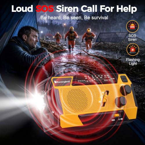 RunningSnail Hand Crank Emergency Radio with 3 Built-in Cable for Hurricane - Image 4