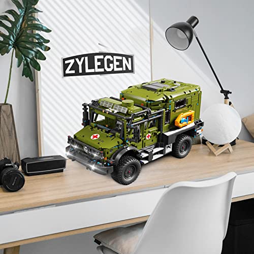 Zylegen Off-Road Military Ambulance Truck Building Blocks,Army Emergency Car Building Set Toy With Rescue Accessories,Collectible Toy For Ww2 Military Fans Adult And Teen(3,850Pcs) #TOP5