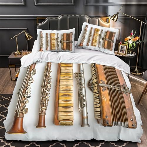 Housse de couette microfibre musique classique taie de lit King 220x240 - 4