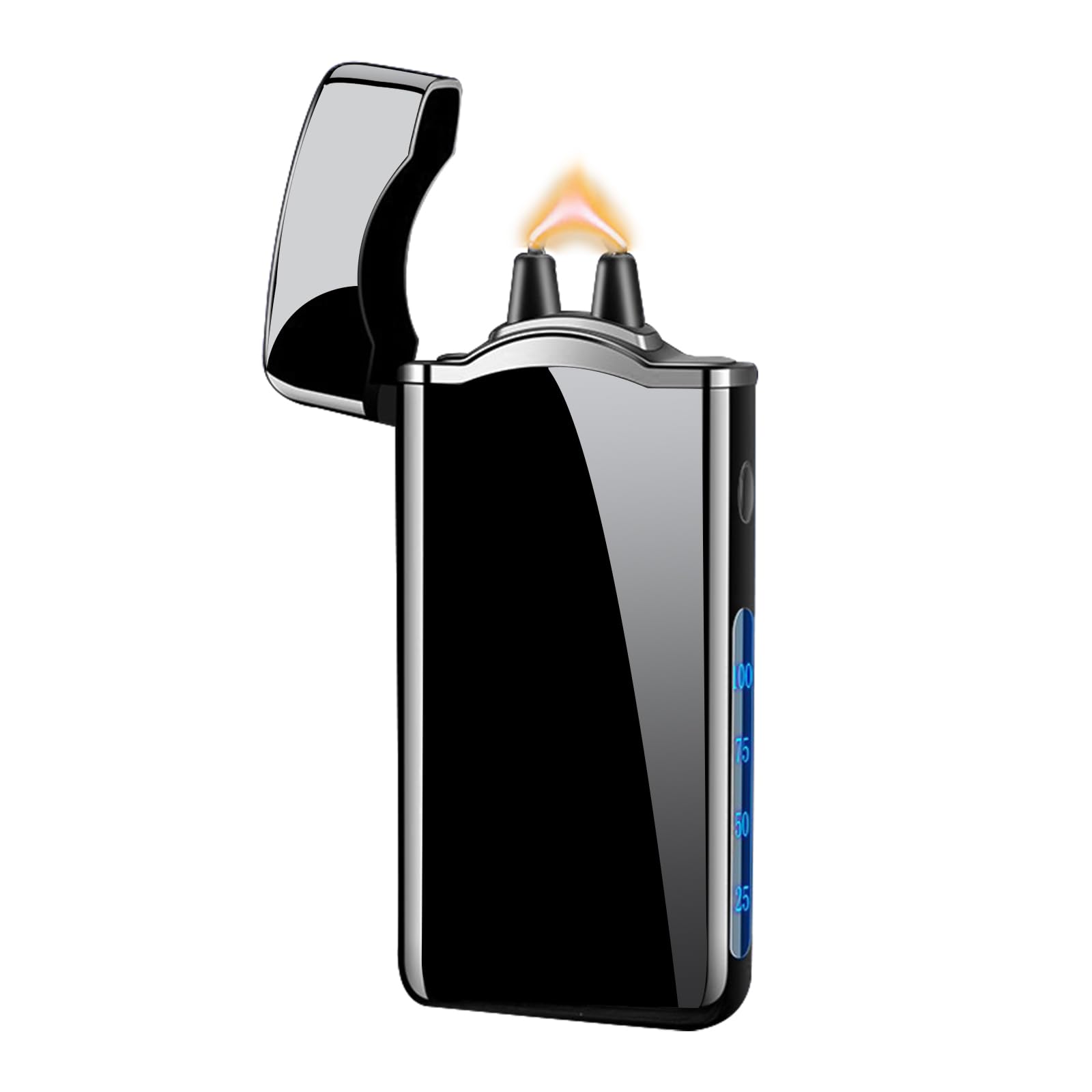SKRFIRE Rechargeable USB C Electric Arc Plasma Flame Lighters for Candle Electronic Windproof Metal Cool High Power Torch Lighter with Gift Box, Gift for Men, Women (Purity Black)