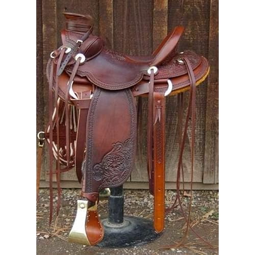 Wade Tree A Fork Work Horse Saddles Ranch Roping Roper Handmade Premium Leather Western Equestrian Trail Tack Saddle for Horse Riding Size: 10-18 inches Seat Available WOR304