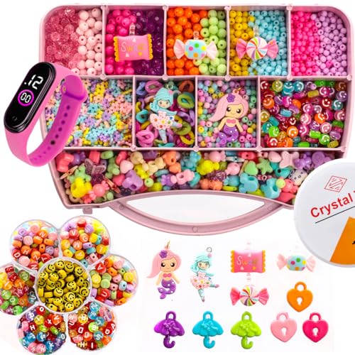 Kit Miçangas Infantil 3500 Pçs Para Montar Pulseiras Bolinhas Mal...