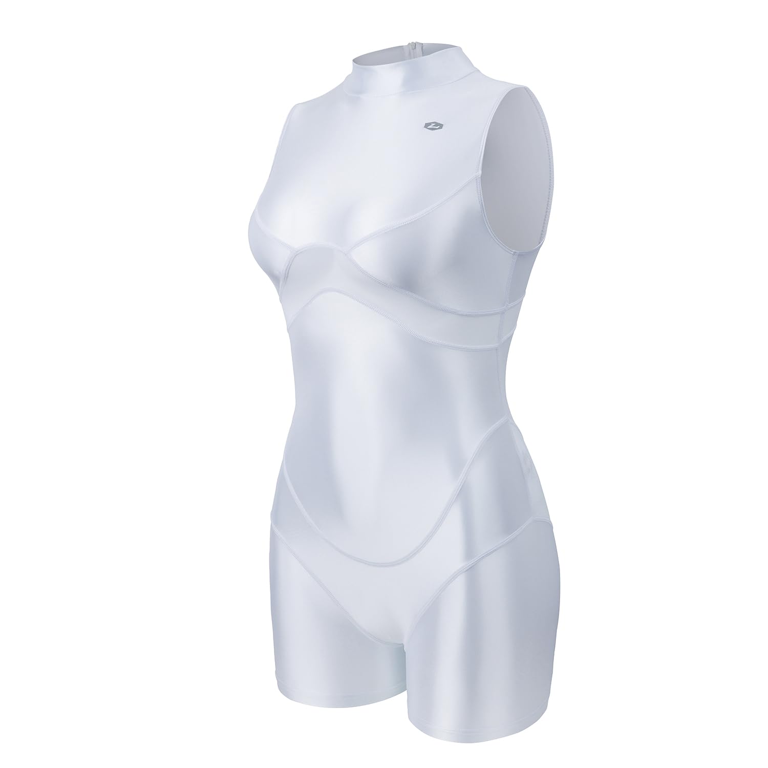 LEOHEX Damen Langarm Badeanzug Super Glänzend Sexy Rash Guar