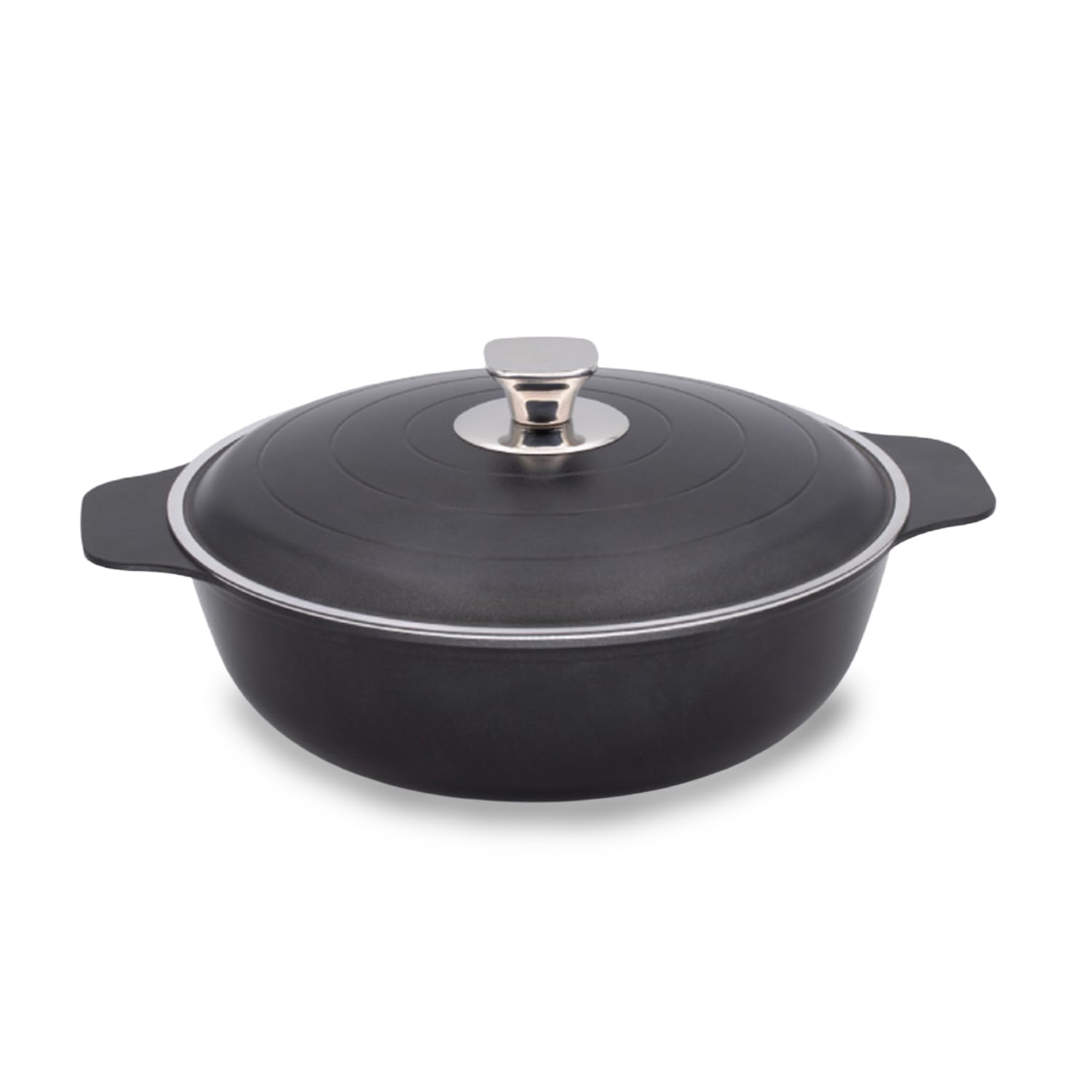 Avilia - Pentole Antiaderente Diametro 28 cm Capacità 4,5 L con Coperchio in Alluminio per Induzione, Perfetta per Stufati e Paella, Uso anche in Forno, Casseruola Antiaderente Robusta