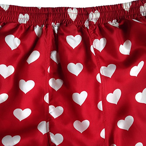 Red Silk Heart Boxers 2.0 100% Silk - Love You Valentine Special - Men's3