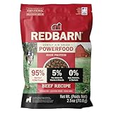 Redbarn Powerfood Air Dried Dog Food - 95% Beef & Beef Organs - High Protein Grain-Free Non-GMO Premium Dry Full Feed or Topper Made in USA with Omega 3 Salmon Oil Flaxseed - 2.5 Ounce
