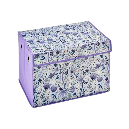 Disney Frozen Large Fabric Storage Box with Flip-Top Lid - Durable, Collapsible Toy Chest for Kids' Books, Treasures, and Toys - Perfect for Bedroom and Playroom Organization