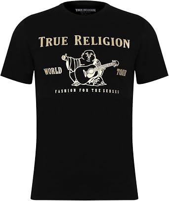 True Religion Mens Metallic Buddha Graphic Tee