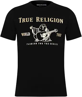 True Religion Men’s Graphic T-Shirt – Short Sleeve Metallic Buddha Tee