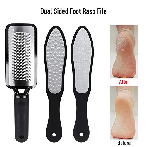 Umitive Voetvijlen voor harde huid, 8 stuks voet eelt remover set, roestvrij stalen pedicure kit voor gebarsten voeten… - Image 6