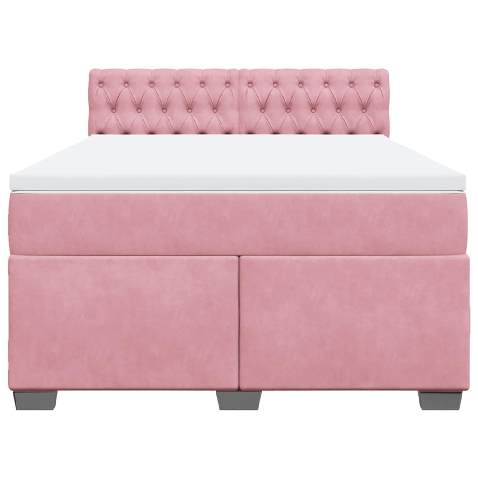 ATOMSTACK MAKER Letto a molle, rosa, 140 x 190 cm, con materasso a molle insacchettate e rivestimento in velluto traspirante, morbido, di supporto, lavabile, con testiera e rete a doghe