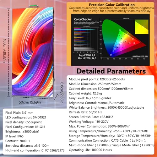 Image of Portable LED Display Wall Panel | P1.8 P2.9 P3.91 P4.81|3840Hz High Refresh, IP65 Waterproof Cabinet | LED Video Wall Screen for Wedding Party Concert Event Advertising Show Stage Event Rental