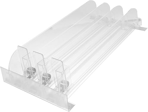 Zerodeko Dispensador de bebidas para nevera 3 unids Organizador de latas de soda autoempujante para refrigerador Empujador de bebidas ajustable