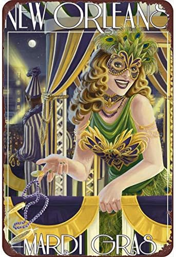 Vintage New Orleans, Louisiana - Mardi Gras Metal Tin Sign