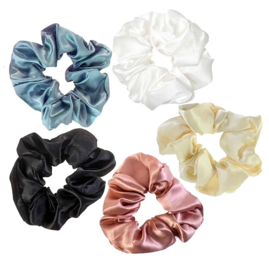 FLYNGO Satin Scrunchies for Women/Girls, 5 Pcs Anti-Hair-Breakage Hair Band, Hair Ties, Ponytail Holder Scrunchies Set For Girls, Best Gift for Sister, Friend, Mom (5pc Satin) (B0CRF3LDC8) Amazon Price History, Amazon Price Tracker