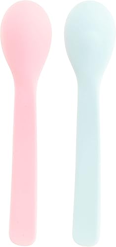 Miniatura 7 de Stephen Joseph Juego de cucharas de silicona para bebés, cucharas de alimentación de primera etapa para bebés, juego de cucharas que fomenta la