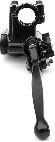 Miniatura 7 de mokuo Conjunto de cilindro maestro de freno de motocicleta del lado izquierdo con palanca de freno, agujero de espejo de 0.315 in, manillar de 78