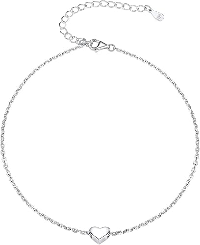 Miniatura 9 de Silvora Tobillera de plata de ley para mujereshombres minimalista duradera cadena de eslabones cubanosFigaro tobilleras para fiesta en la playa se