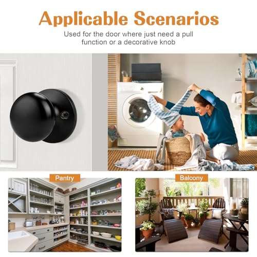 Probrico Half Dummy Door Knobs, 4 Pack Black One Side Dummy Handles Matte Black Finish, Non-Turning Inactive Lever by Probrico - Image 5
