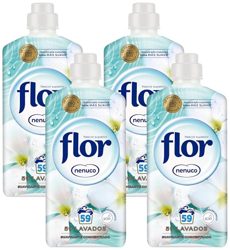 Flor Suavizante Concentrado para la Ropa, Fragancia Nenuco, 59 Lavados (Paquete de 4)