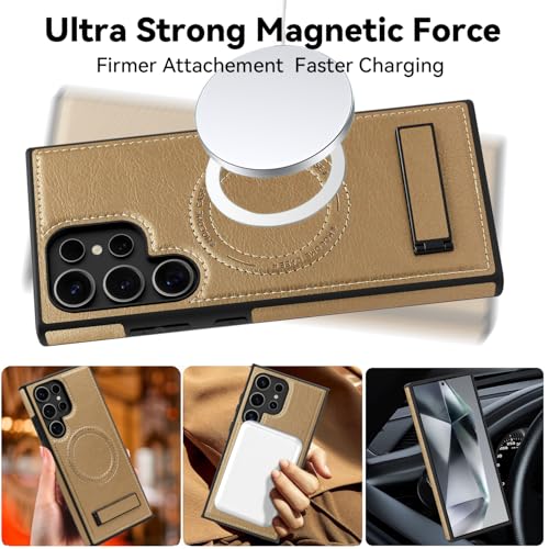 Image of Lunivop for Samsung Galaxy S24 Ultra Case 6.8 inch PU Leather Gold