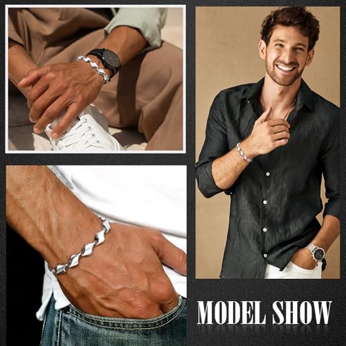 Pulsera para hombre VNOX de acero inoxidable miniatura 4