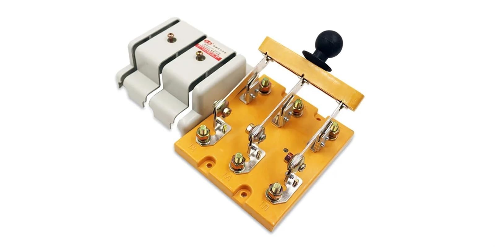 Interruptor de aislamiento de tres cuchillas, de cobre, de un solo tiro y a prueba de errores, con placa de vidrio amarillo estándar Hd11f 100/38
