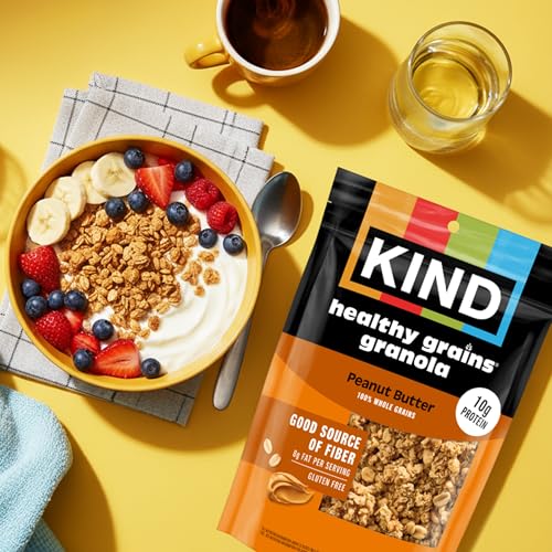 Kind Healthy Grains Granola, Peanut Butter Clusters, Gluten Free, Healthy Snack Mix, 10g Protein, 11oz, 6 Count - image 4