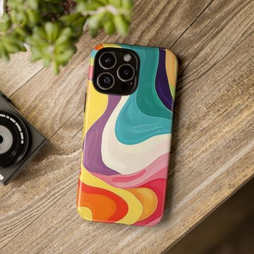 Coque iPhone 16 Pro Max motif abstrait groovy coloré rigide brillante - 4
