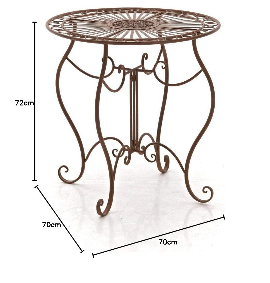 Table en fer Indra table basse de balcon stable marron antique