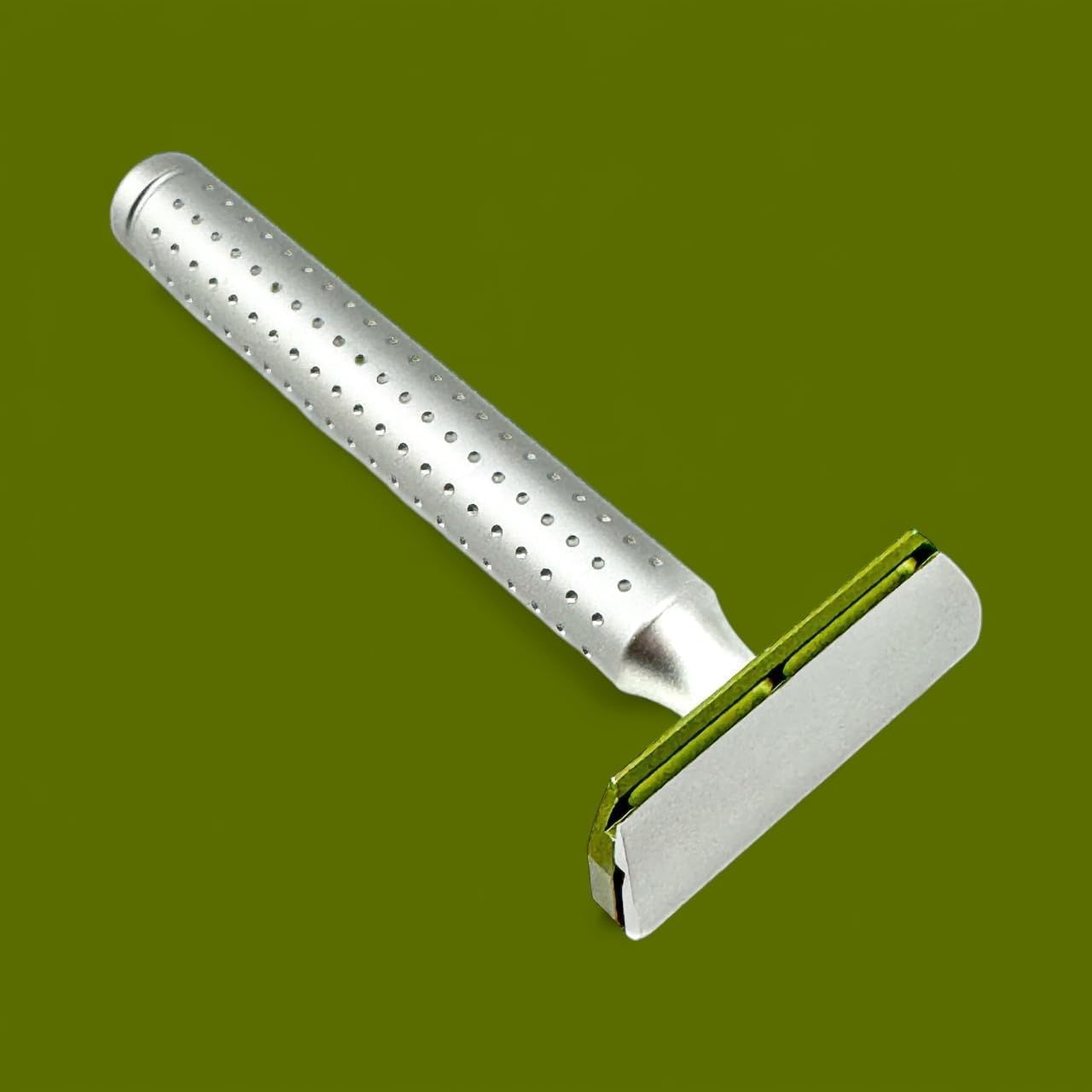 Parker Safety Razor AeroShave XL rasoio di sicurezza a doppio taglio in alluminio CNC con manico lungo e 5 lame. Esposizione precisa della lama per una rasatura confortevole. Per uomini e donne