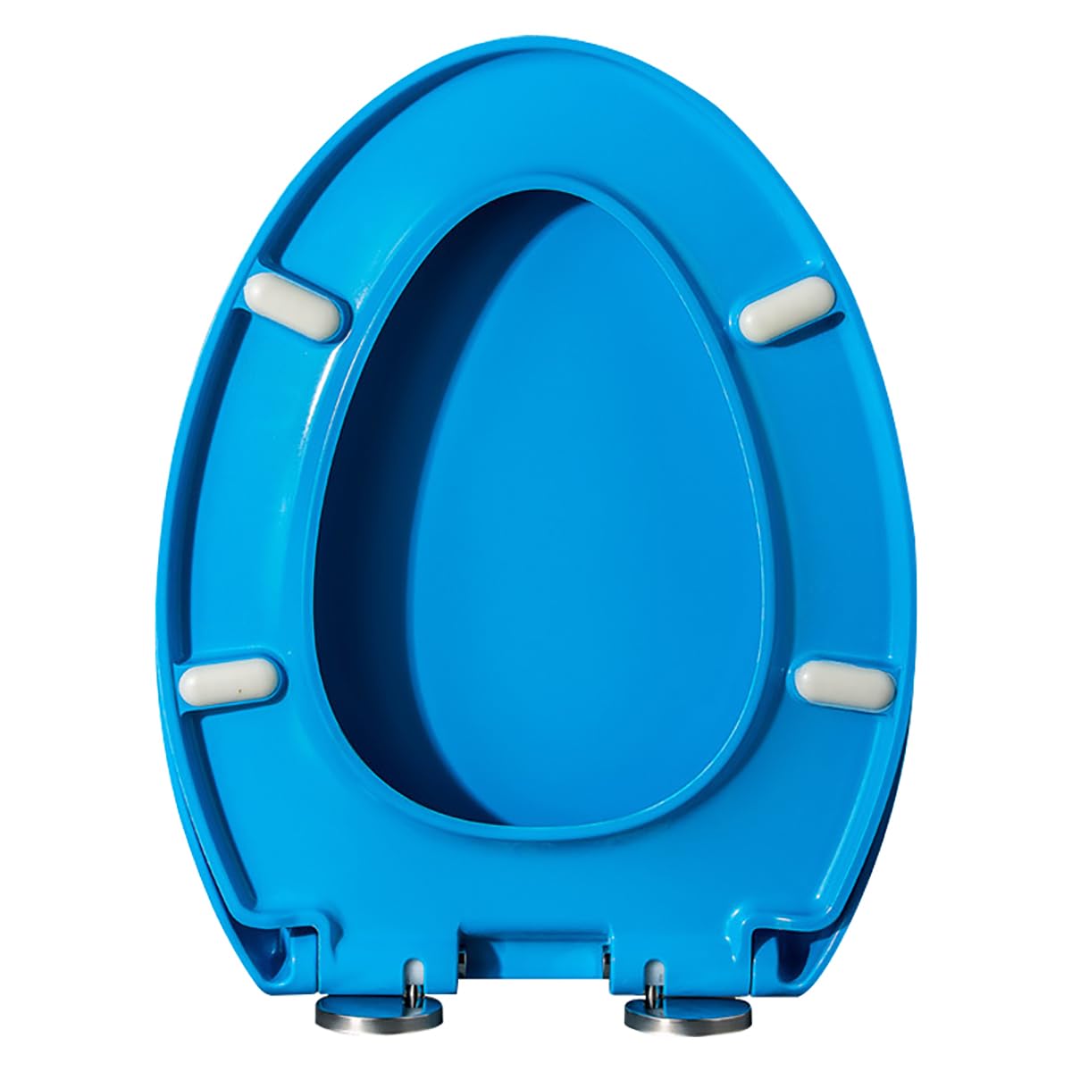 Ldhsjh Blue Soft Close Close Toilet Seat, Quiet No Slam Wc Coveringe Quick Release Easy Cleaningt Anti-Slide Lidinge V, Adjustable, Lightweight, Durable, Portable, User-Friendly, Standard