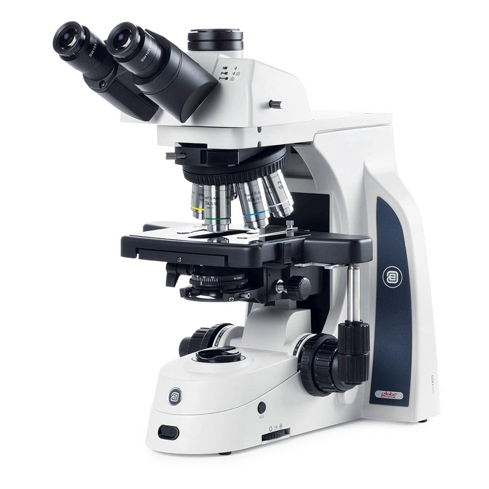 Delphi-X Observer Anatomopathology Trinocular Microscope SWF 10x/25mm Ø 30mm Eyepieces, Plan PLI 4/10/20/S40x iOS Objectives, EIS 60mm Parfocal, 190 x 152mm Stage 78 x 32mm Mechanical Globe | Euromex