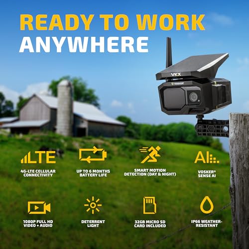 Vosker VKX Construction 4G LTE Solar Cellular Security Camera, Video - Image 2