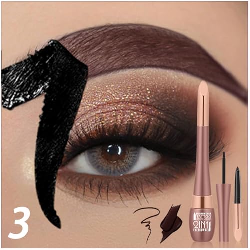 Image of 2-in-1 Eyebrow Pencil & Tint Duo Waterproof, Smudge-Proof, Long Lasting Compact for On-the-Go Touch-Ups 03#