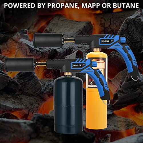 Sondiko Powerful Cooking Propane Torch Kitchen Torch - Fire Gun Grill Gun, Charcoal Lighter Campfire Starter, For Bbq Searing Steak Creme Brulee (Propane Tank Not Included) #TOP2