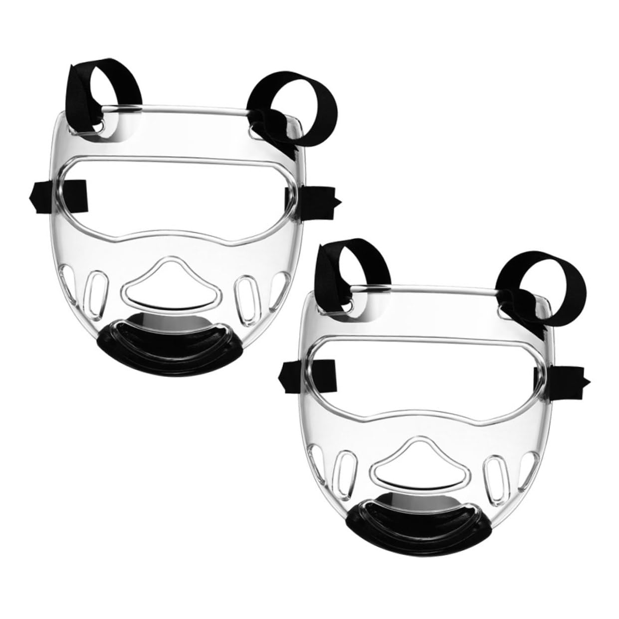 Maschera Protettiva per Karate e Taekwondo 2 Pezzi in Plastica Rinforzata Protezione Completa del Viso per Allenamento Sicuro e Affidabile