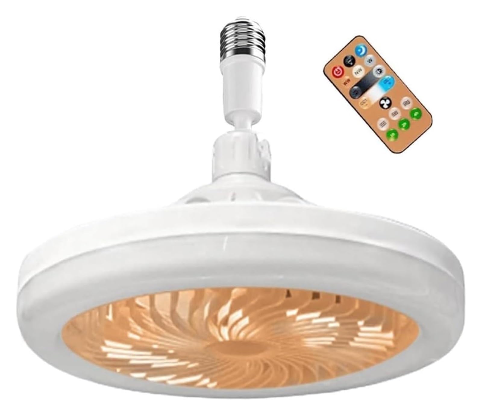 FCfpxwtz Ceiling Fan Lights, E27 Screw Pendant Fan Light Remote Control Dimmable Living Room Bedroom Multicolor(B)