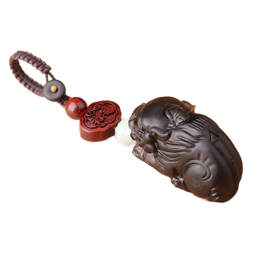 Schlüsselanhänger Obsidian Glücks-Schlüsselanhänger-Anhänger Exquisiter kreativer Schlüsselanhänger-Anhänger Retro-Auto-Schlüsselanhänger (Color : A)