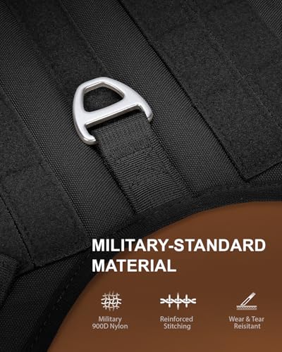Fayogoo 294 Tactical Dog Harness For Large Dogs - Mesh Breathable Dog Harness Escape Proof With Handle - No Pull Military Service Dog Vest thumb #5