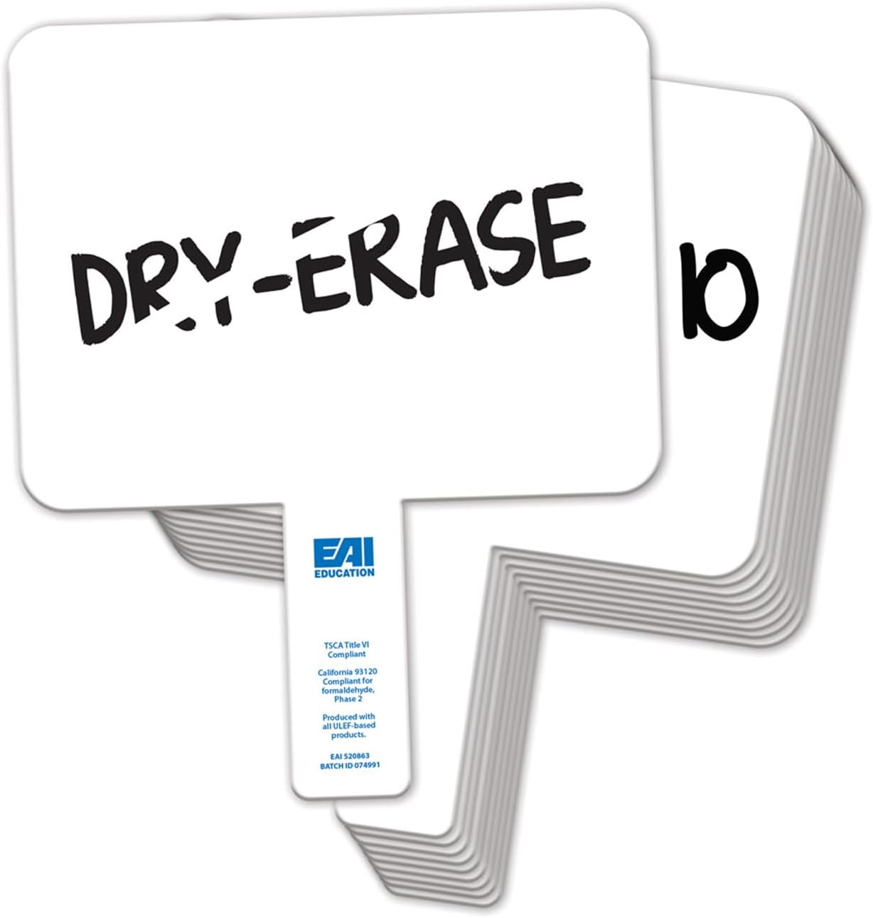 EAI Education Double-Sided Dry-Erase Paddles: Rectangular - Set of 10