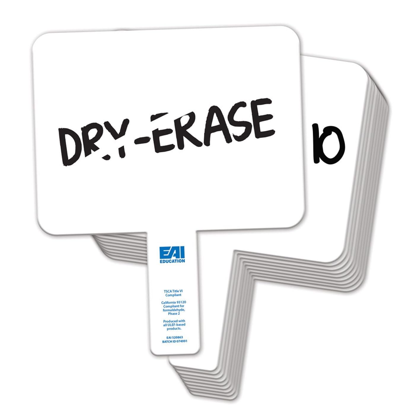 EAI Education Double-Sided Dry-Erase Paddles: Rectangular - Set of 10