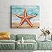Nautical Beach Ocean Theme Underwater Starfish Framed Canvas Paintings for Over Couch Decor Inspirational Watercolor Marine Life Tropical Canvas Wall Art Quotes for Guest Room Salon Shelf Décor 8x10