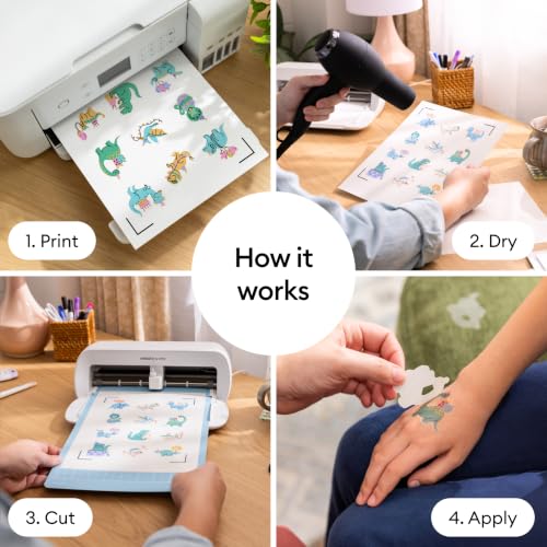Image of Cricut Temporary Tattoo Paper for Inkjet Printers (8 Sheets, 8.5x11)
